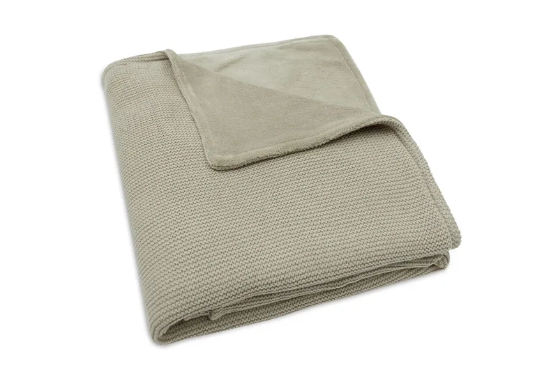 Deken Ledikant 100x150cm Basic Knit Olive Green/Fleece by Jollein in Basic Knit Olive Green – product photo 4 of 4