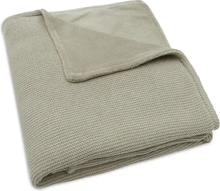 Deken Ledikant 100x150cm Basic Knit Olive Green/Fleece by Jollein in Basic Knit Olive Green – product photo 1 of 4