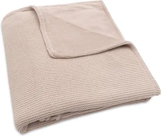 Deken Ledikant 100x150cm Basic Knit Wild Rose/Fleece von Jollein in Wild Rose – Produktfoto 1 von 4