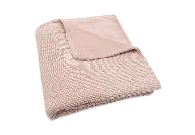 Deken Ledikant 100x150cm Basic Knit Wild Rose/Fleece von Jollein in Wild Rose – Produktfoto 4 von 4