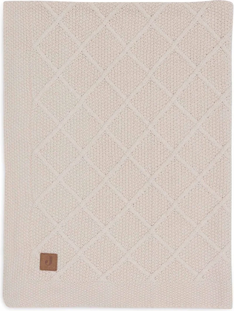 Deken Ledikant 100x150cm de Jollein en Check Knit Oatmeal – photo produit