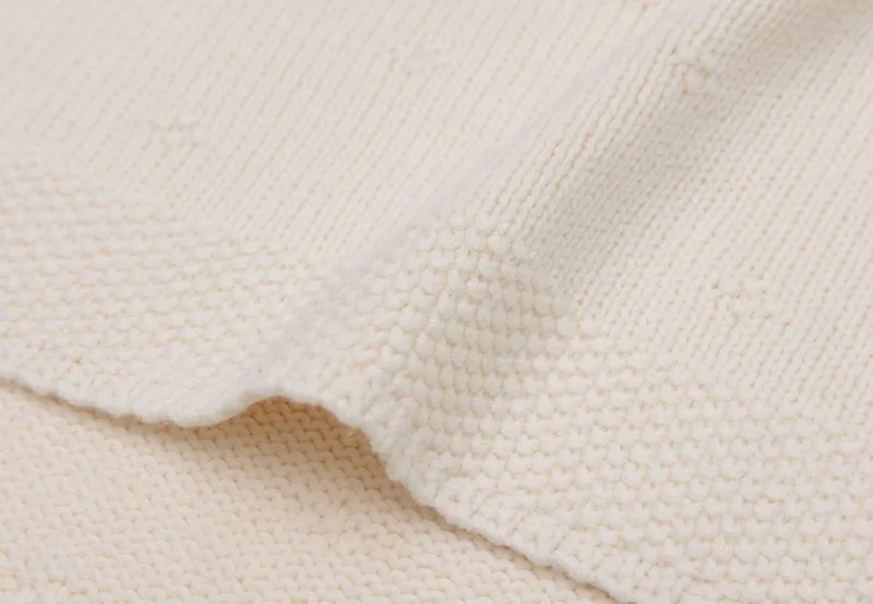 Deken Ledikant 100x150cm by Jollein in Cosy Knit Ivory – product photo 4 of 4
