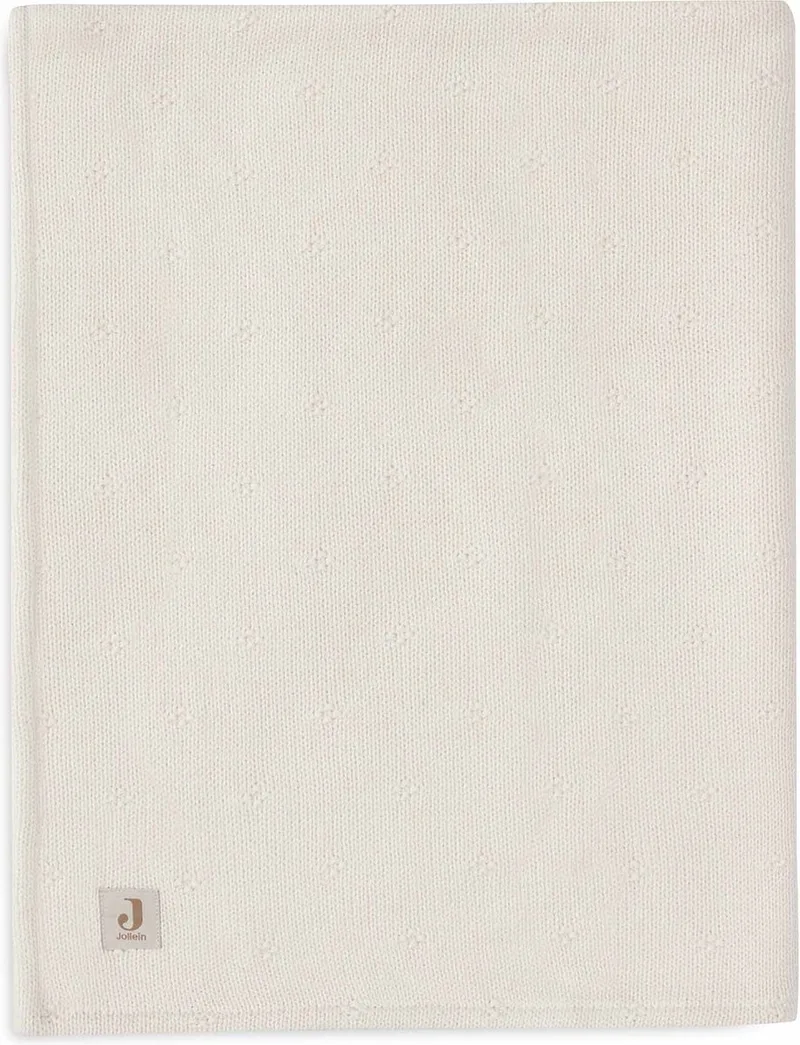 Deken Ledikant 100x150cm Cosy Knit Ivory/Velvet by Jollein in Cosy Knit Ivory – product photo