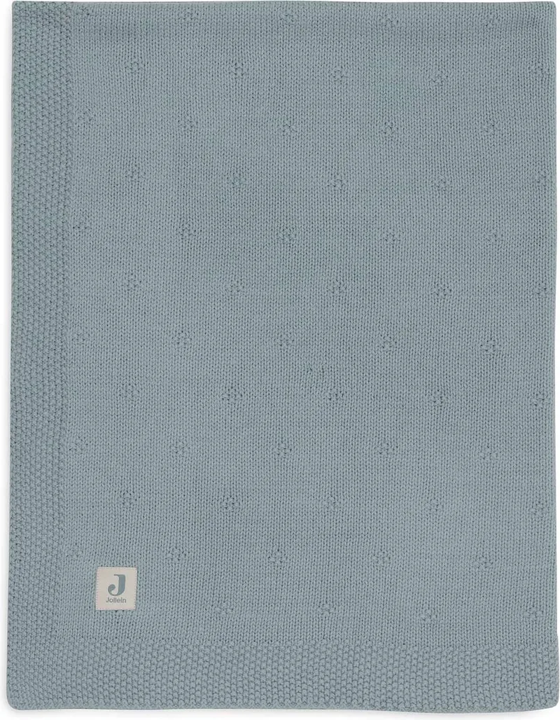 Deken Ledikant 100x150cm de Jollein en Cosy Knit Sea Green – photo produit