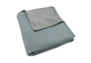 Deken Ledikant 100x150cm Cosy Knit Sea Green/Velvet van Jollein in Cosy Knit Sea Green – productfoto 3 van 4