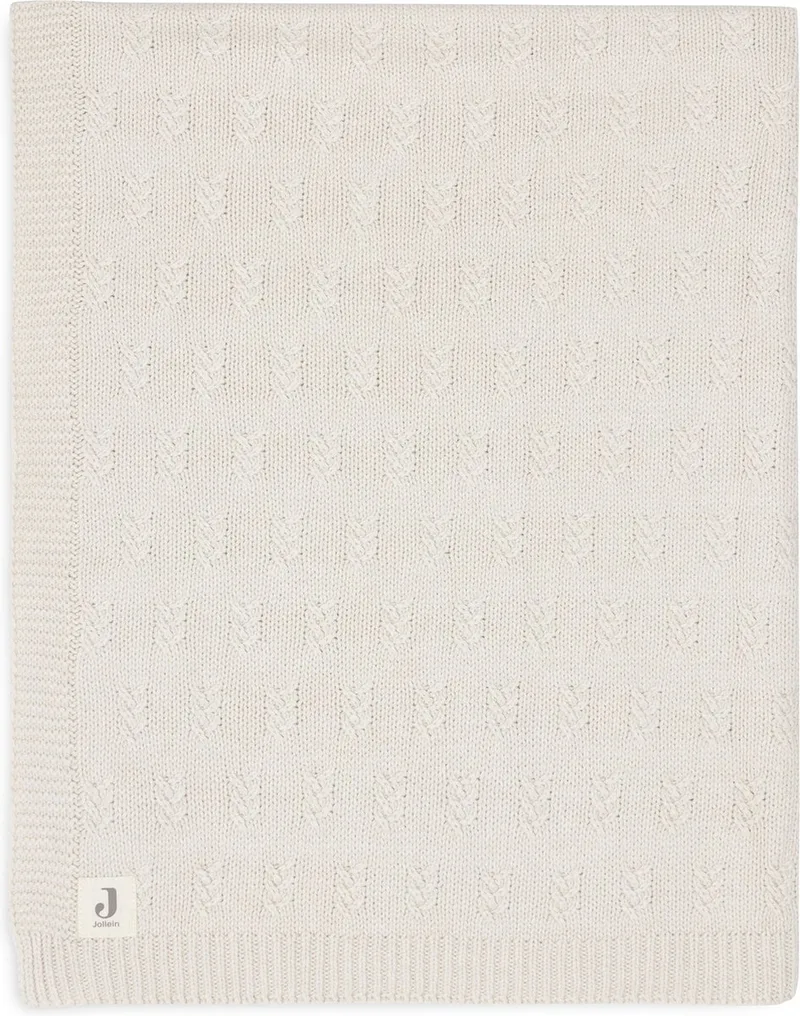 Deken Ledikant 100x150cm - Dekentje Baby - Grain Knit - Oatmeal by Jollein in Grain Knit Oatmeal – product photo