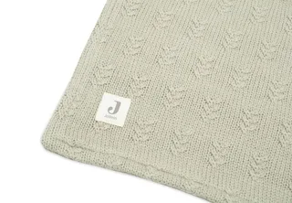 Deken Ledikant 100x150cm - Dekentje Baby - Grain Knit - Olive Green/Velour från Jollein i Grain Knit Olive Green – produktbild 4 av 4
