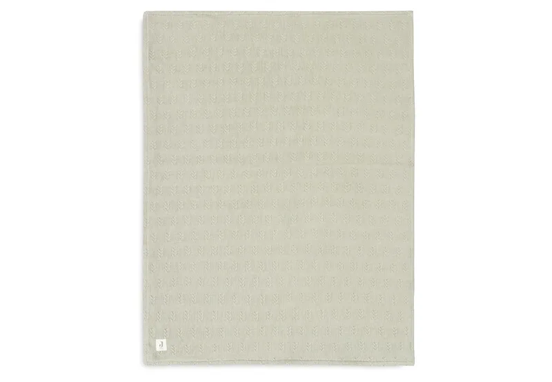 Deken Ledikant 100x150cm - Dekentje Baby - Grain Knit - Olive Green/Velour från Jollein i Grain Knit Olive Green – produktbild 3 av 4