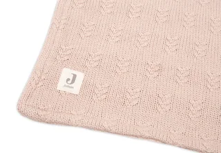 Deken Ledikant 100x150cm - Dekentje Baby - Grain Knit - Wild Rose/Velour de Jollein en Grain Knit Wild Rose – photo produit 4 sur 4