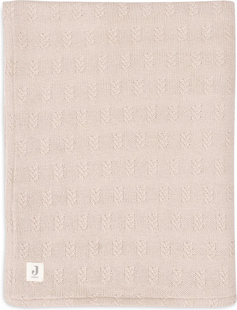 Deken Ledikant 100x150cm - Dekentje Baby - Grain Knit - Wild Rose/Velour by Jollein in Grain Knit Wild Rose – product photo