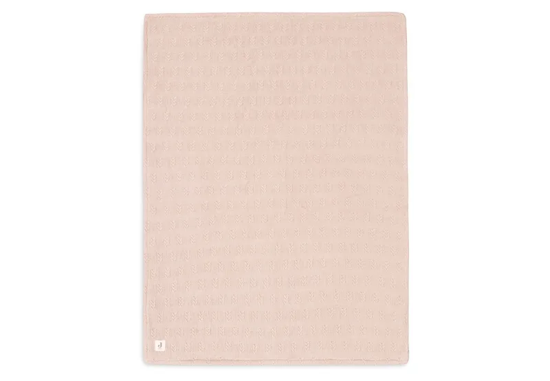 Deken Ledikant 100x150cm - Dekentje Baby - Grain Knit - Wild Rose/Velour de Jollein en Grain Knit Wild Rose – photo produit 3 sur 4