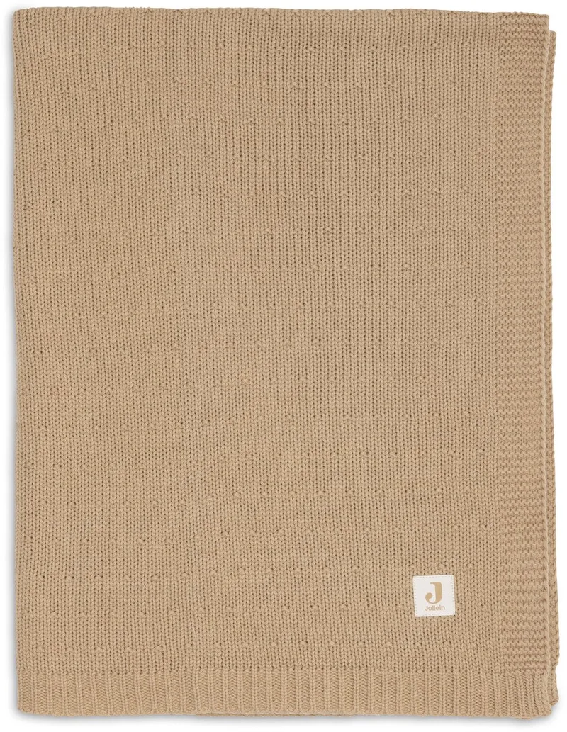 Deken Ledikant 100x150cm Sprinkle Knit van Jollein in Hazel – productfoto