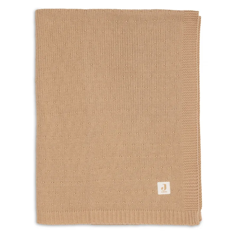 Deken Ledikant 100x150cm Sprinkle Knit van Jollein in Hazel – productfoto 4 van 4