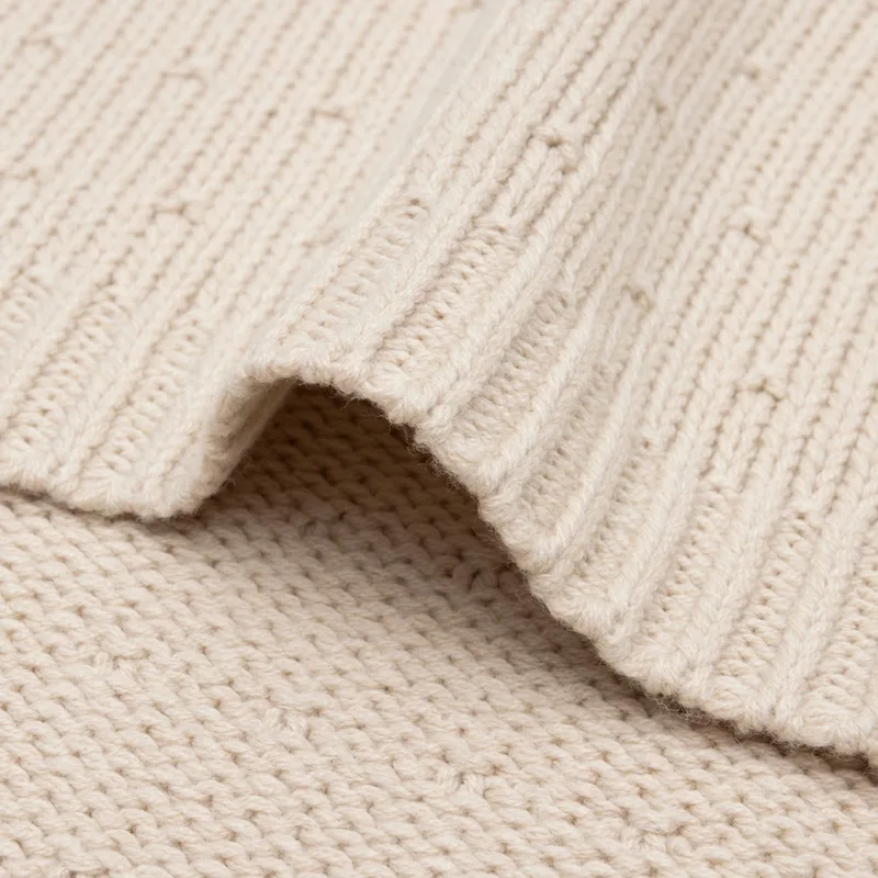 Deken Ledikant 100x150cm Sprinkle Knit by Jollein in Sand – product photo 3 of 4