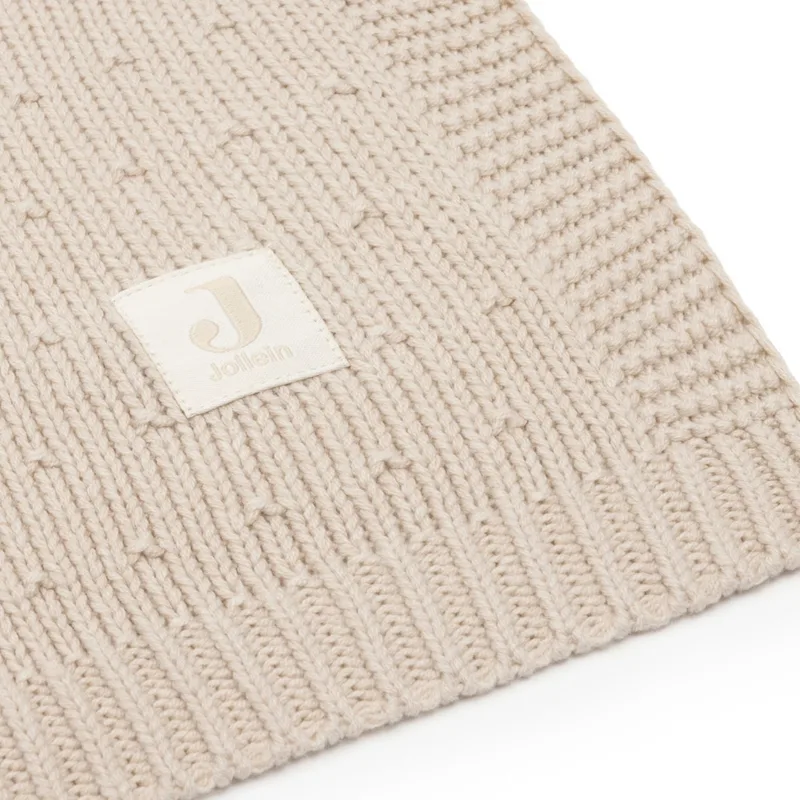Deken Ledikant 100x150cm Sprinkle Knit by Jollein in Sand – product photo 2 of 4
