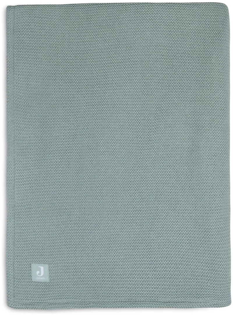 Deken Wieg 75x100cm Basic Knit Forest Green/Fleece by Jollein in Basic Knit Forest Green – product photo
