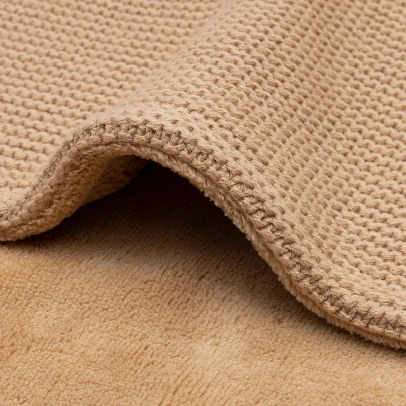 Deken Wieg 75x100cm Basic Knit Hazel/Fleece by Jollein in Hazel – product photo 3 of 4