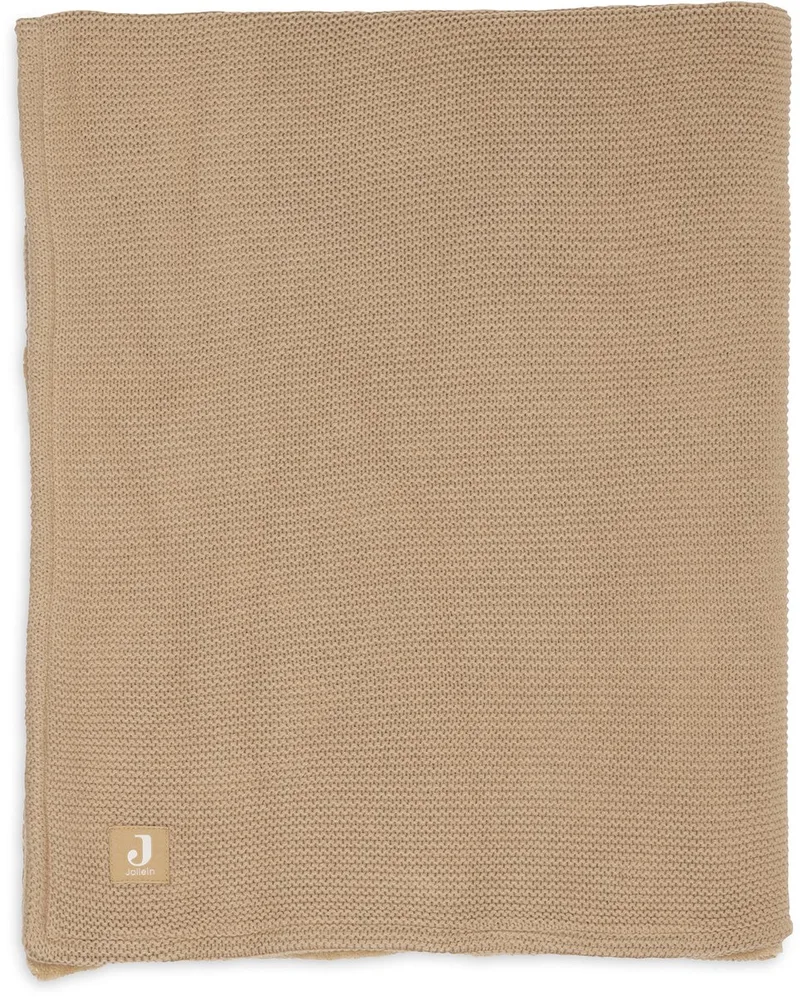 Deken Wieg 75x100cm Basic Knit Hazel/Fleece by Jollein in Hazel – product photo