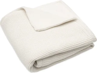 Deken Wieg 75x100cm Basic knit Ivory/Coral Fleece by Jollein in Ivory – product photo 1 of 4
