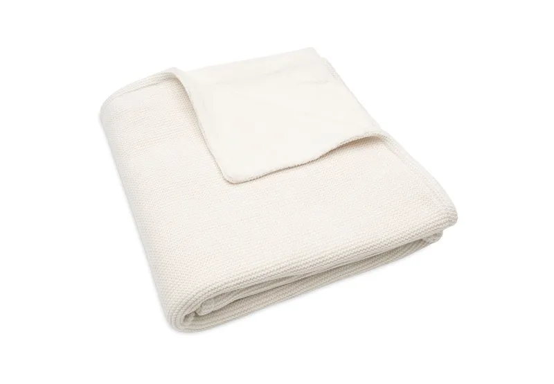 Deken Wieg 75x100cm Basic knit Ivory/Coral Fleece by Jollein in Ivory – product photo 4 of 4