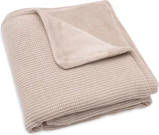 Deken Wieg 75x100cm Basic Knit Wild Rose/Fleece de Jollein en Basic Knit Wild Rose – photo produit 1 sur 4