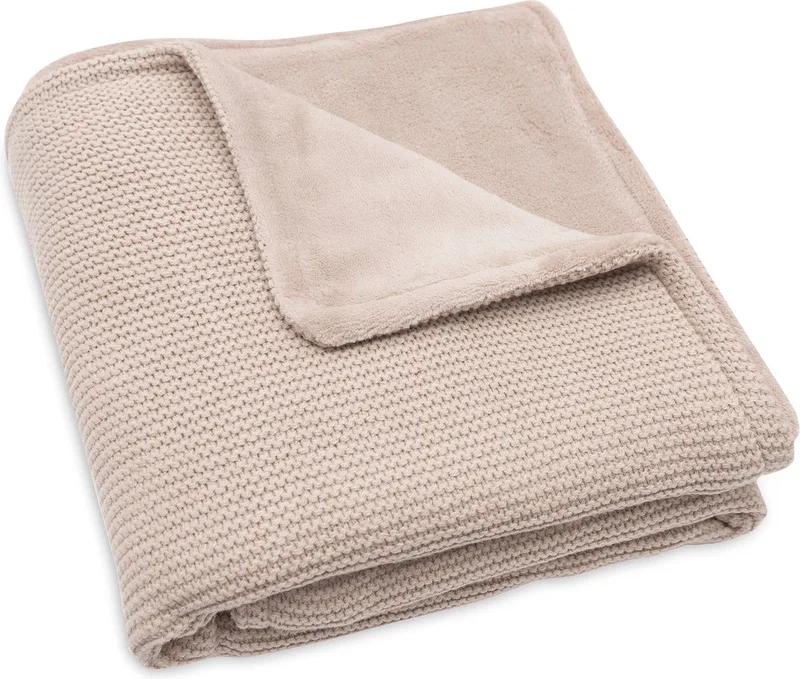 Deken Wieg 75x100cm Basic Knit Wild Rose/Fleece by Jollein in Basic Knit Wild Rose – product photo