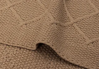 Deken Wieg 75x100cm de Jollein en Check Knit Biscuit – photo produit 4 sur 4