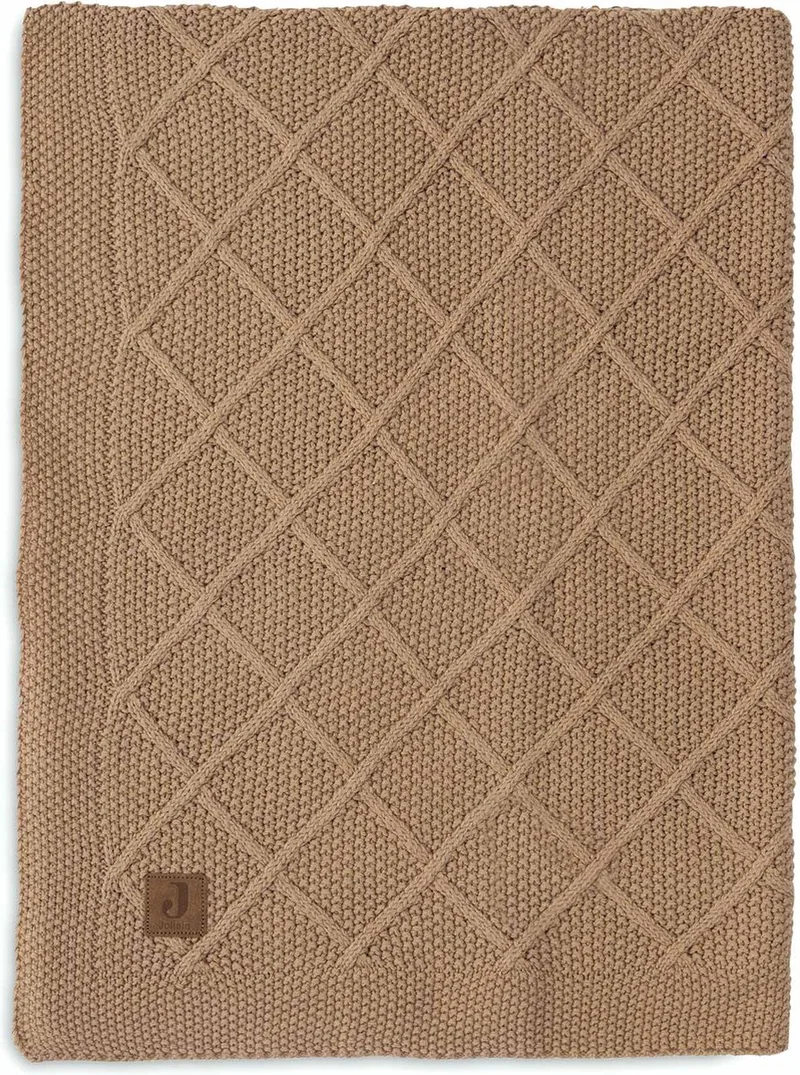 Deken Wieg 75x100cm by Jollein in Check Knit Biscuit – product photo