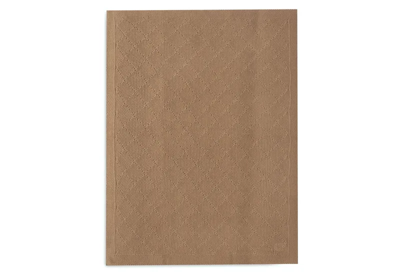 Deken Wieg 75x100cm de Jollein en Check Knit Biscuit – photo produit 2 sur 4