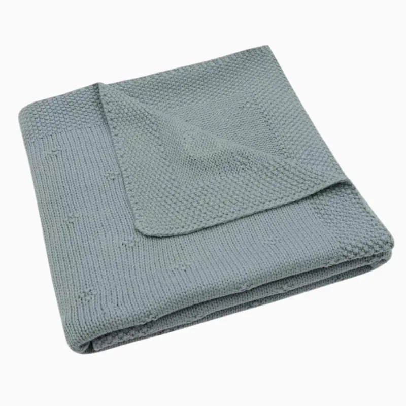 Deken Wieg 75x100cm by Jollein in Cosy Knit Sea Green – product photo 2 of 4
