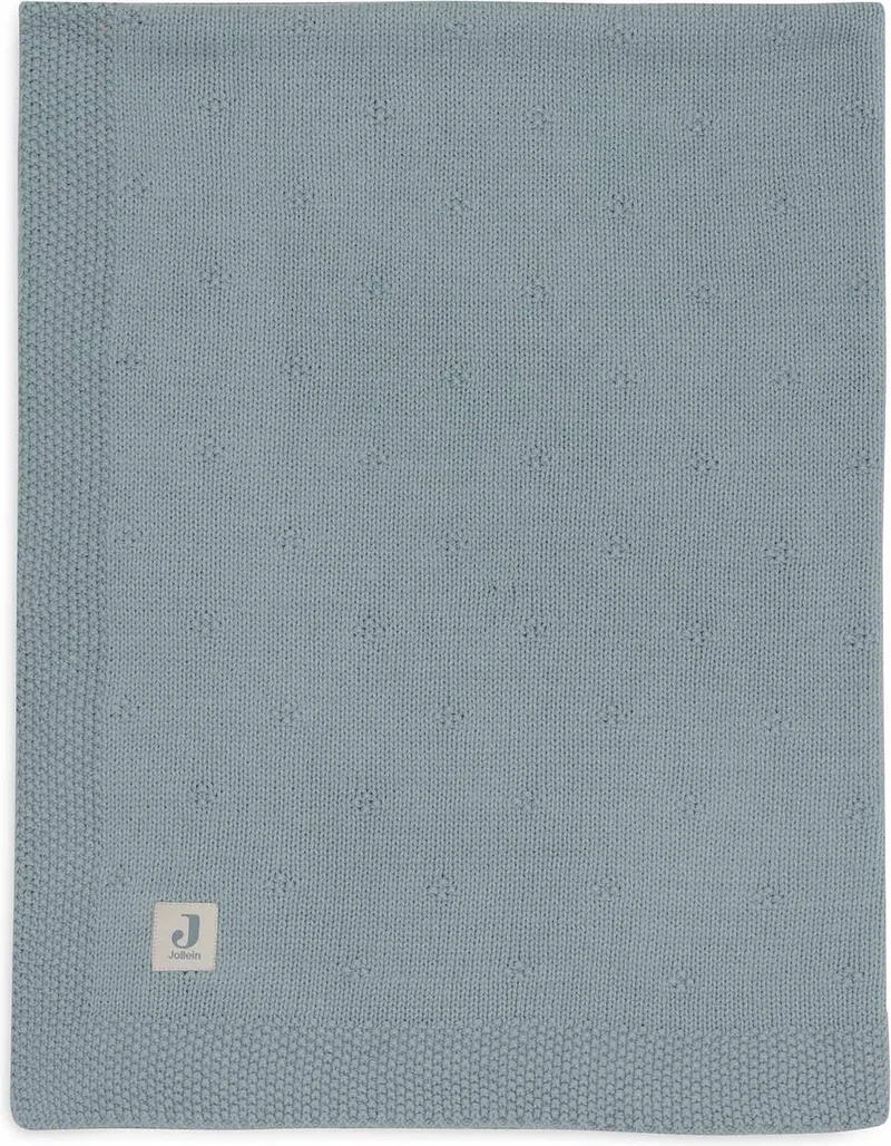 Deken Wieg 75x100cm by Jollein in Cosy Knit Sea Green – product photo