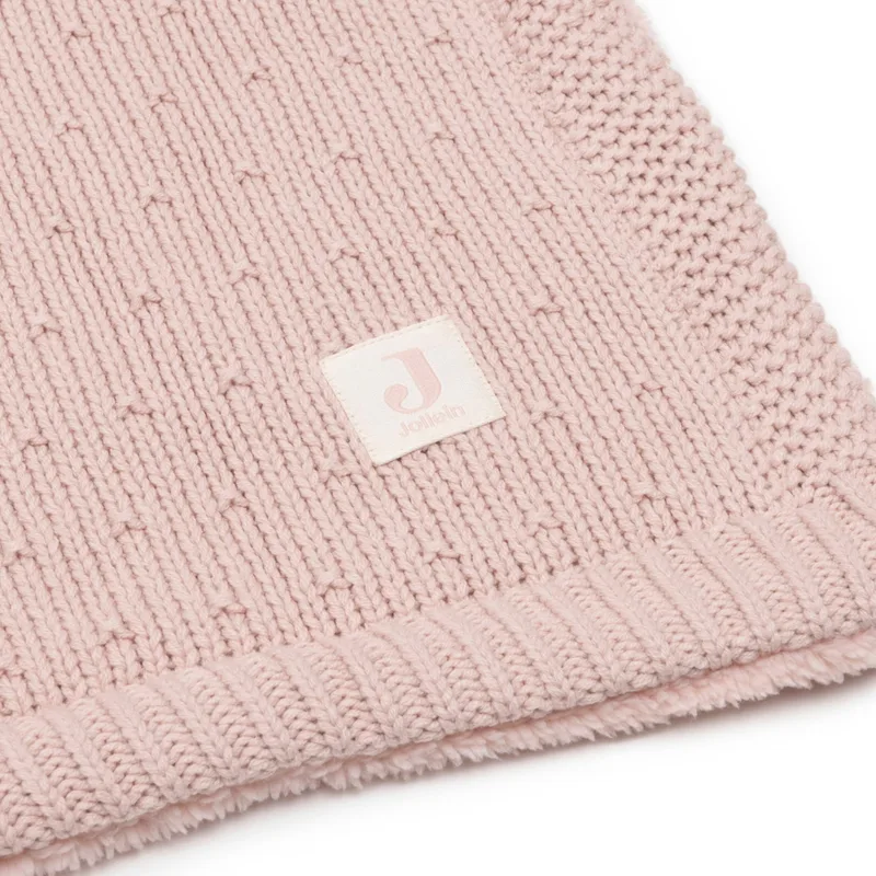 Deken Wieg 75x100cm Sprinkle Knit Silk Rose/Fluffy de Jollein en Silk Rose – photo produit 2 sur 4