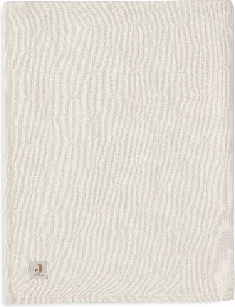 Deken Wieg 75x100cm - Wiegdeken, Wiegdekentje, Dekentje Baby - Cosy Knit Ivory/Velvet by Jollein in Cosy Knit Ivory – product photo