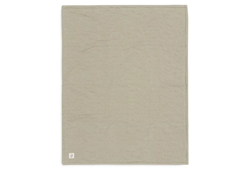 Deken Wieg 75x100cm - Wiegdeken, Wiegdekentje, Dekentje Baby - Soft Waves - Olive Green/Velvet van Jollein in Soft Waves Olive Green – productfoto 3 van 4