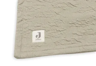 Deken Wieg 75x100cm - Wiegdeken, Wiegdekentje, Dekentje Baby - Soft Waves - Olive Green/Velvet van Jollein in Soft Waves Olive Green – productfoto 4 van 4