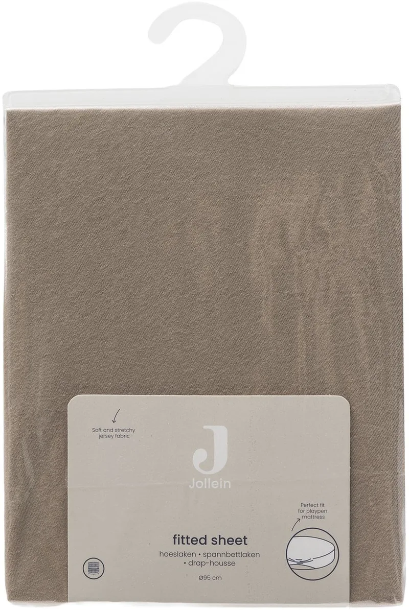 Hoeslaken Boxmatras - Ø95cm - Jersey - Milky Coffee by Jollein in Brown – product photo