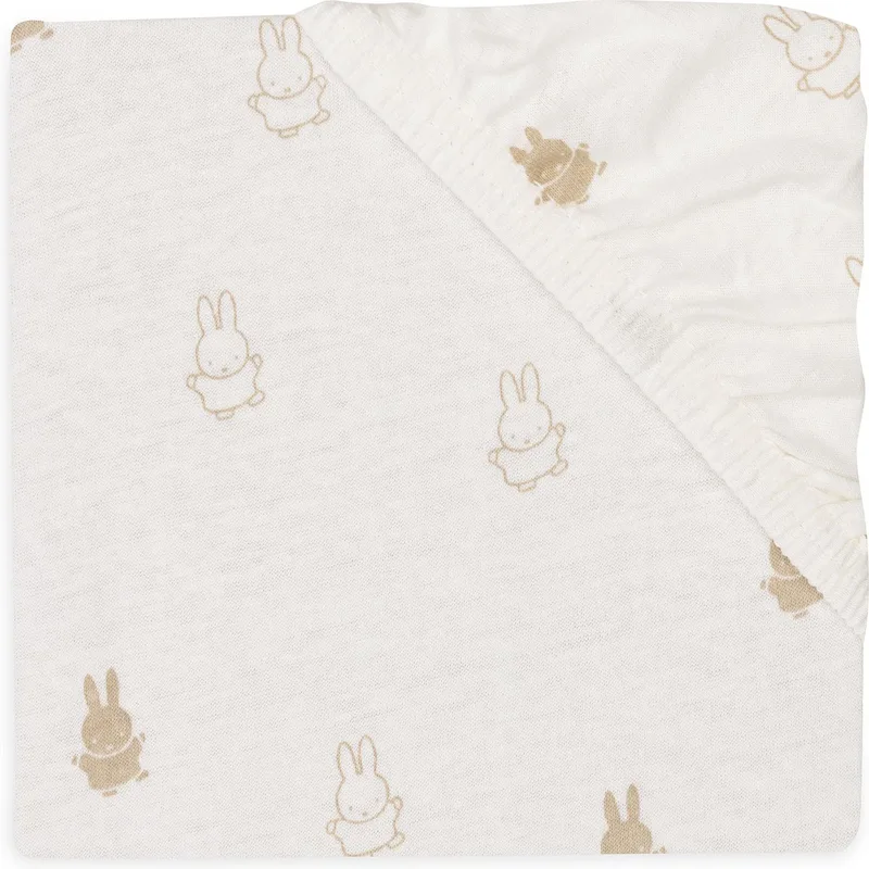 Hoeslaken Jersey 40/50x80/90cm från Jollein i Happy Miffy Nougat – produktbild