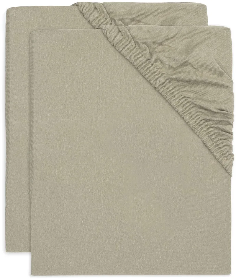 Hoeslaken Jersey 60x120cm (2pack) från Jollein i Olive Green – produktbild