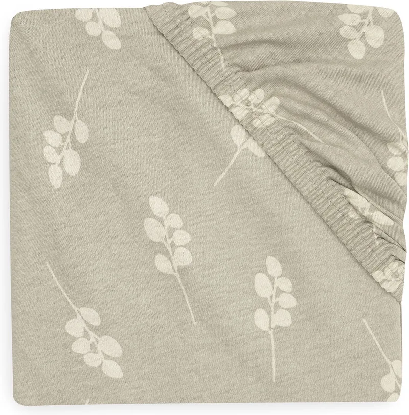 Hoeslaken Jersey 60x120cm - Wieg, Ledikant, Babybed - Twig - Olive Green by Jollein in Twig Olive Green – product photo