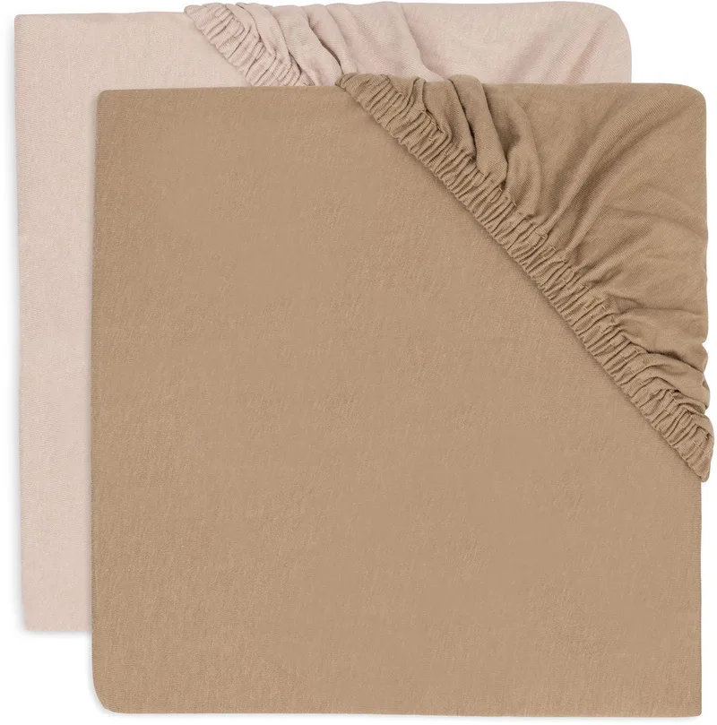 Hoeslaken Jersey 60x120cm Wild Rose/Biscuit (2pack) by Jollein in Wild Rose – product photo