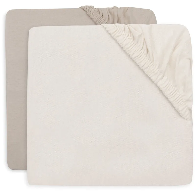 Hoeslaken Jersey 70/75cm x 140/150cm - 2pack - Oatmeal/Sand från Jollein – produktbild