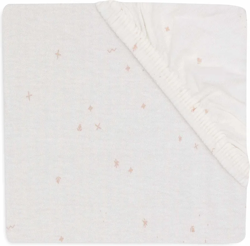 Hoeslaken Jersey 70/75x140/150cm van Jollein in Twinkling Wild Rose – productfoto