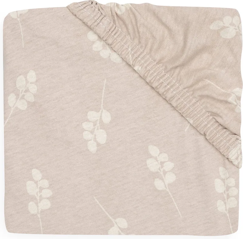 Hoeslaken Jersey 70x140cm - Wieg, Ledikant, Babybed - Twig van Jollein in Wild Rose – productfoto