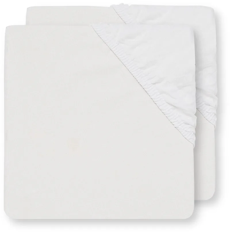 Hoeslaken Katoen 70x140cm Wit de Jollein en Blanc – photo produit