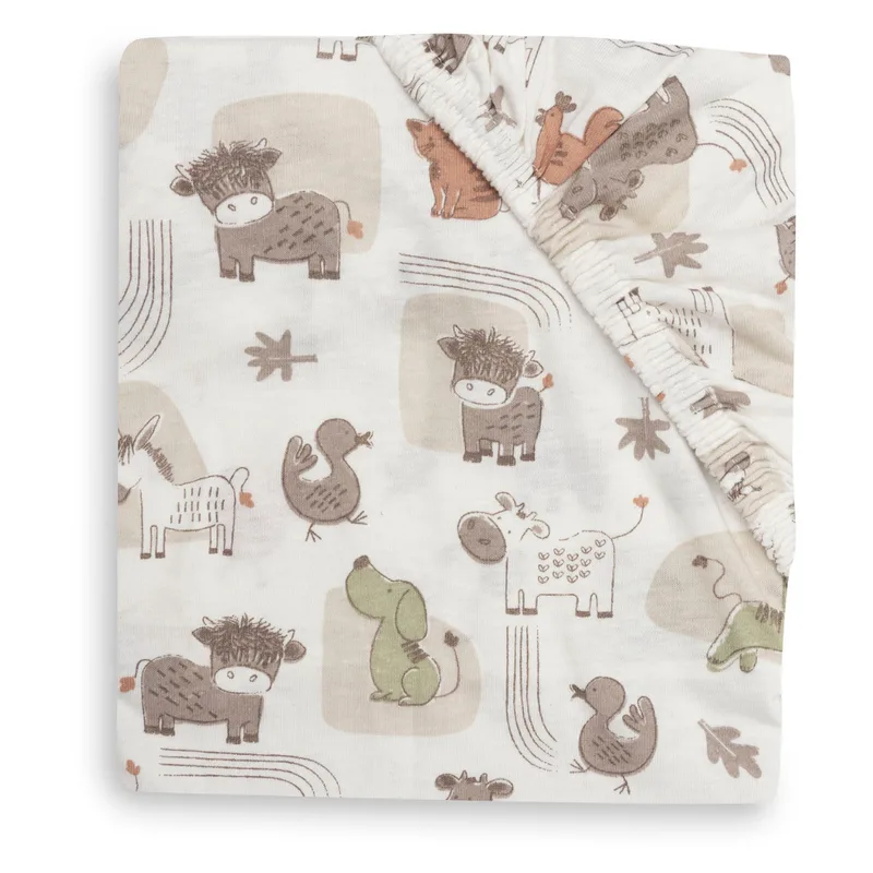 Hoeslaken Ledikant - 60x120cm - Jersey van Jollein in Barn Buddies – productfoto 3 van 4