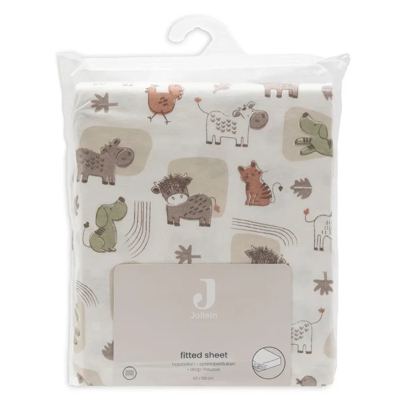 Hoeslaken Ledikant - 60x120cm - Jersey van Jollein in Barn Buddies – productfoto 4 van 4