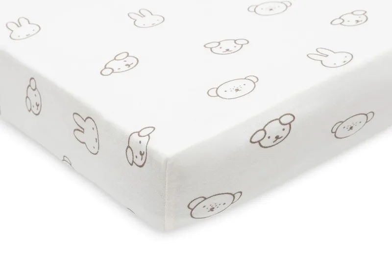 Hoeslaken Ledikant - 60x120cm - Jersey van Jollein in Miffy and Friends – productfoto 3 van 4
