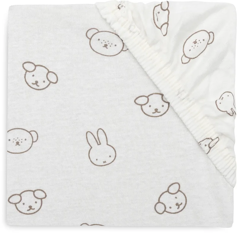 Hoeslaken Ledikant - 60x120cm - Jersey by Jollein in Miffy and Friends – product photo