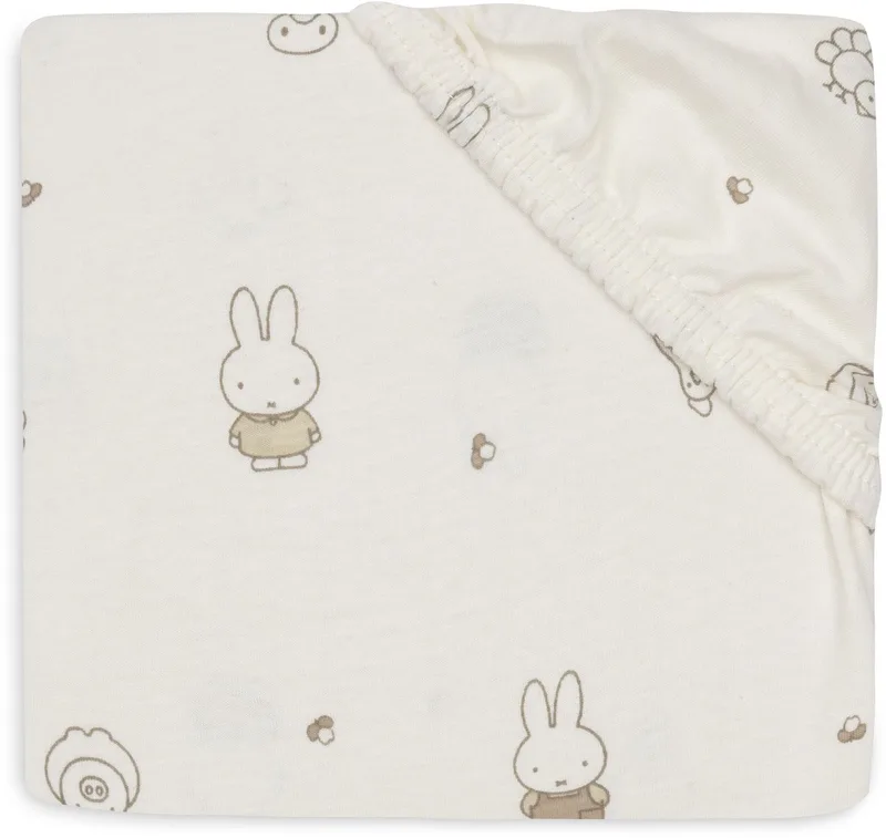 Hoeslaken Ledikant - 60x120cm - Jersey by Jollein in Miffy Family Farm – product photo