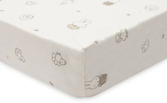 Hoeslaken Ledikant - 60x120cm - Jersey van Jollein in Miffy Family Farm – productfoto 3 van 3